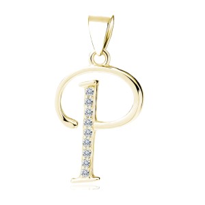 Pandantiv placat cu aur galben initiala litera P din argint cu pietre DiAmanti LZ0002G_P-DIA (Argint 925‰ 0,9 g.) Pandantiv placat cu aur galben initiala litera P din argint cu pietre DiAmanti LZ0002G_P-DIA (Argint 925‰ 0,9 g.)
